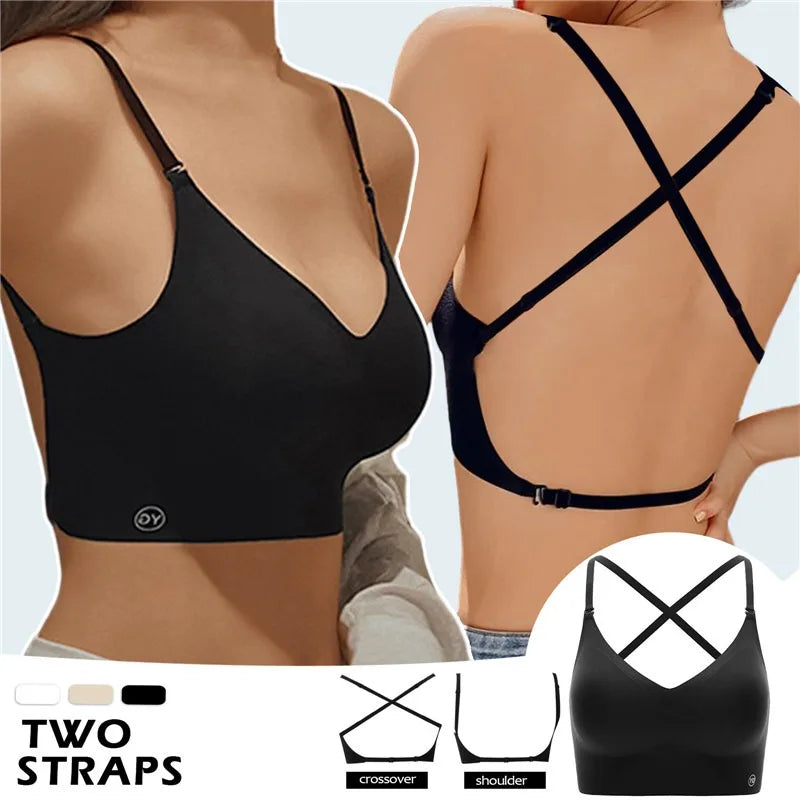 Sujetadores acolchados sin costuras ultrafinos para mujer, ropa interior de seda de hielo, lencería Sexy de pecho pequeño, Push Up, Tops de tubo Sexy, sujetador íntimo