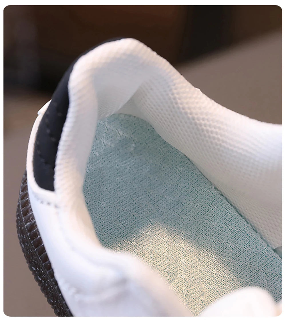 Zapatos deportivos de moda para niños, zapatillas ergonómicas de cuero PU para niños, zapatillas de deporte de suela blanda para niños, zapatillas de tenis para niños y niñas
