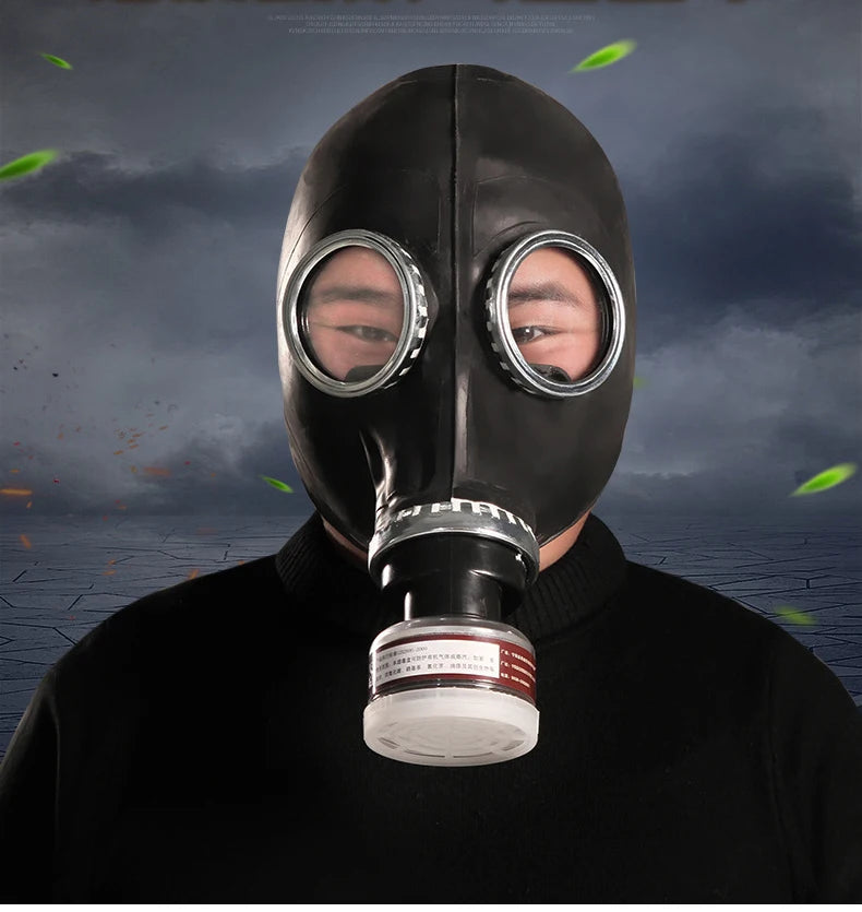 MÃƒÂ¡scara de Gas fantasma de cara completa negra creativa, respirador de goma, mÃƒÂ¡scara de prevenciÃƒÂ³n quÃƒÂ­mica, capucha RD40 de 40mm para pintar pesticidas en aerosol