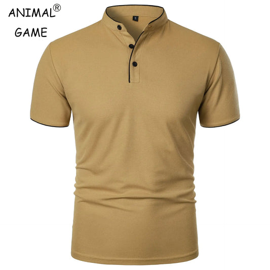 Camisetas con cuello de manga corta para hombre, Polo informal de Color sÃƒÂ³lido, Top bÃƒÂ¡sico holgado y transpirable a la moda, verano