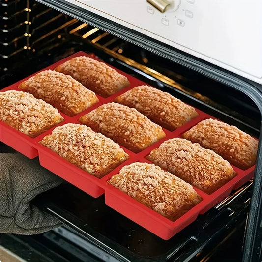 Mini sartén de silicona de 9 cavidades para hornear pasteles, Pan, Pan, albóndigas, Pan de maíz, Brownie, Muffin y jabón, fácil de limpiar, 1 unidad