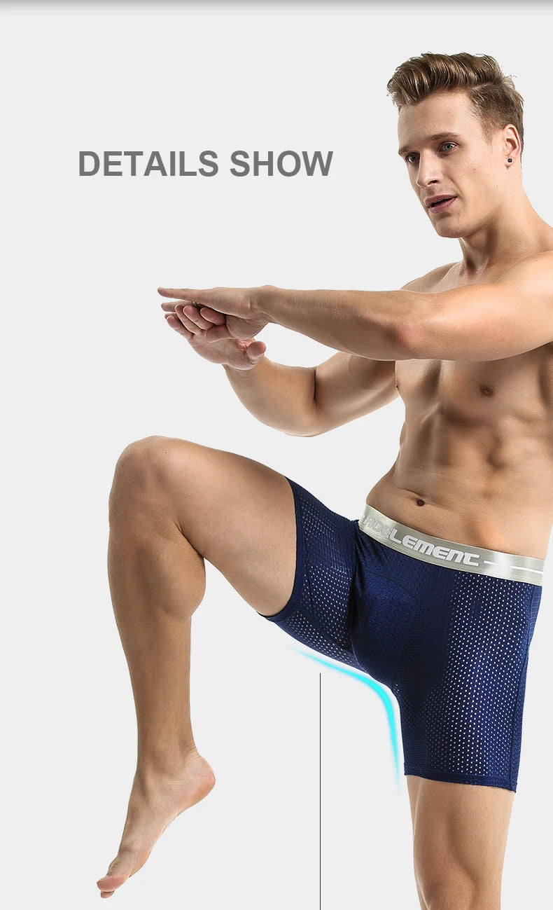 Ropa interior deportiva Extra larga para hombre, bóxer para correr, antidesgaste, piernas de gran tamaño, seda de hielo, suelto, 100kg, Fat Guy, cuatro esquinas