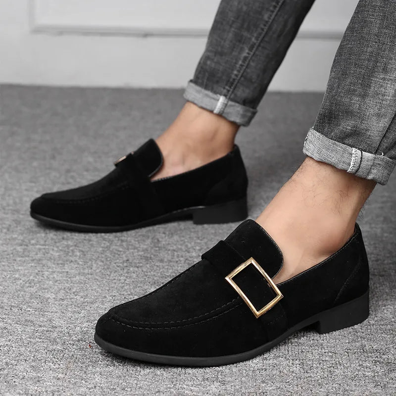 Zapatos de vestir para hombre, mocasines formales de diseÃ±ador, zapatos de cuero de gamuza, mocasines de trabajo Social y negocios, boda