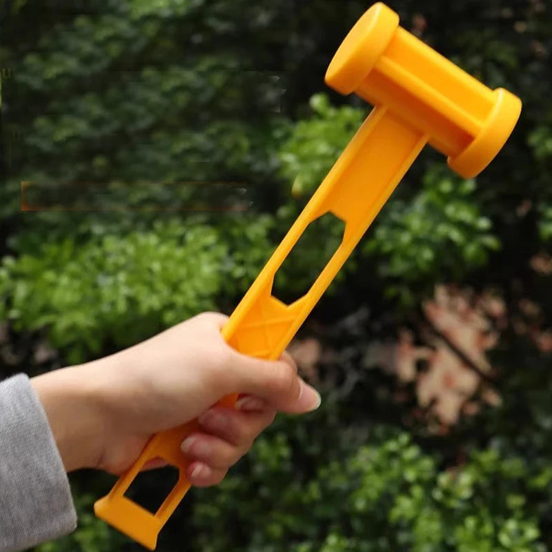 Martillo de camping amarillo, martillo para tienda de campaña, martillo de plástico, martillo portátil para tienda de campaña de plástico de doble cara, para exteriores, accesorio para tienda.