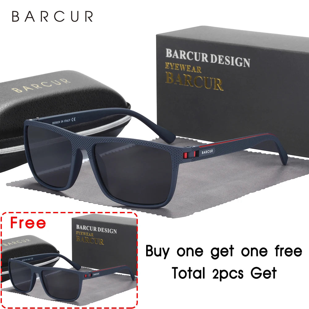 BARCUR-gafas de sol polarizadas TR90 para hombre y mujer, lentes deportivas ligeras, accesorio de protecciÃ³n UVAB
