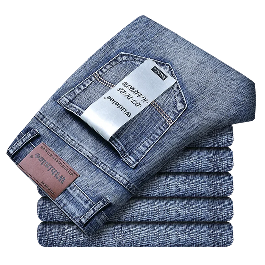 Wthinlee, nuevos pantalones vaqueros de negocios para hombres, pantalones vaqueros informales rectos elÃ¡sticos a la moda, pantalones vaqueros clÃ¡sicos azules y negros para trabajo, ropa de marca masculina