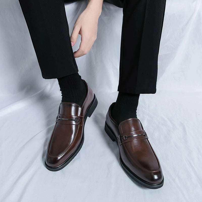 Mocasines casuales clÃ¡sicos para hombre, zapatos de conducciÃ³n, moda masculina, zapatos cÃ³modos de cuero para boda, zapatos de vestir negros de negocios