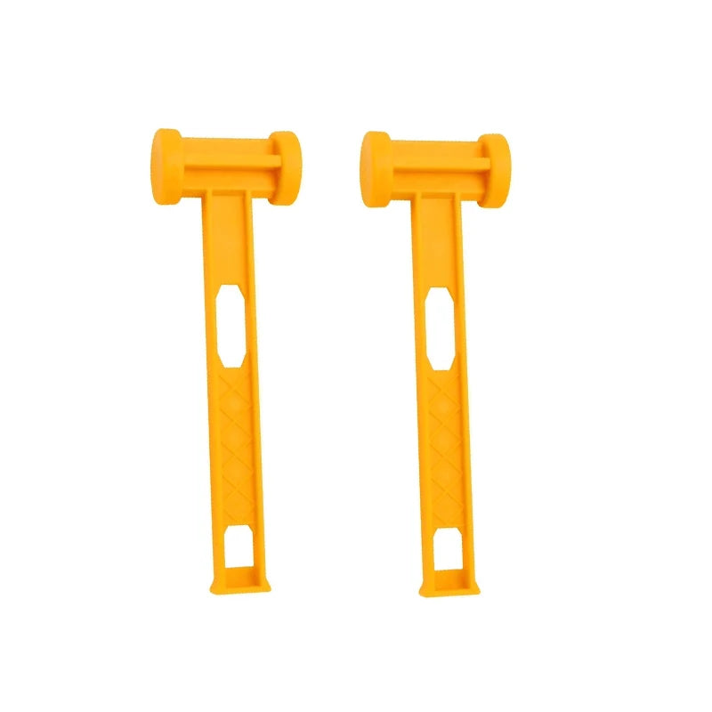 Martillo de camping amarillo, martillo para tienda de campaña, martillo de plástico, martillo portátil para tienda de campaña de plástico de doble cara, para exteriores, accesorio para tienda.