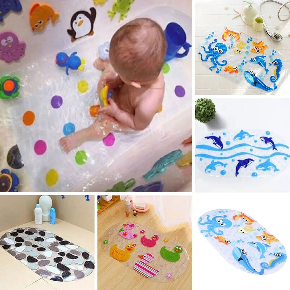 Alfombrilla de baÃƒÂ±o antideslizante de PVC con dibujos animados para niÃƒÂ±os, Alfombrilla de seguridad con ventosa para ducha, alfombrillas de baÃƒÂ±era de masaje, almohadilla suave