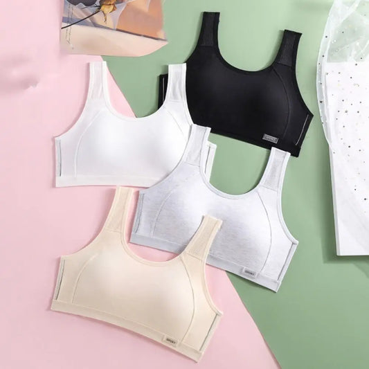 Sujetador inalámbrico de malla Simple para mujer, Tops, ropa interior, sujetador de realce, Bralettes íntimos dulces con almohadilla para chica