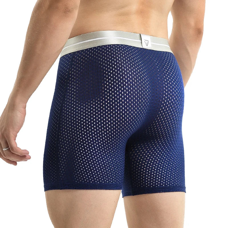 Ropa interior deportiva Extra larga para hombre, bóxer para correr, antidesgaste, piernas de gran tamaño, seda de hielo, suelto, 100kg, Fat Guy, cuatro esquinas