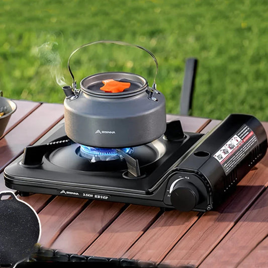 Estufa de gas portátil para acampar con un solo quemador, estufa de casete de encendido automático para cocina interior y exterior, senderismo, Picnic, 2025