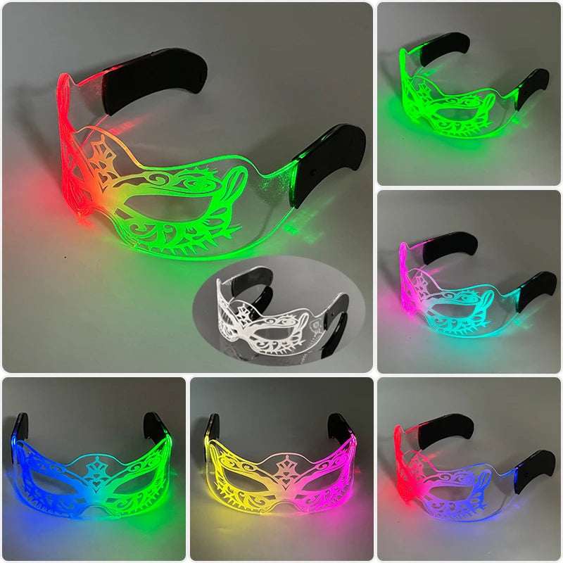 Gafas luminosas coloridas con luz LED, lentes de neón brillantes, parpadeantes para fiesta, club nocturno, DJ, decoración de fiesta de baile