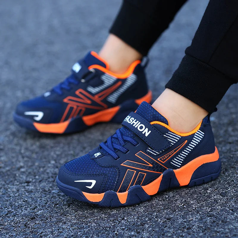 Zapatillas de deporte de moda para niños, zapatos deportivos transpirables de malla para correr, calzado ligero para caminar en la escuela