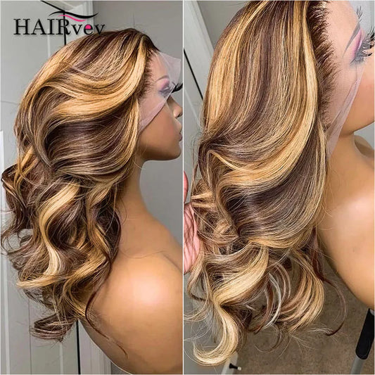 Peluca ondulada de cabello humano brasileño para mujeres negras, postizo de encaje Frontal 13x4, rubio miel, 13x6, HD, oferta