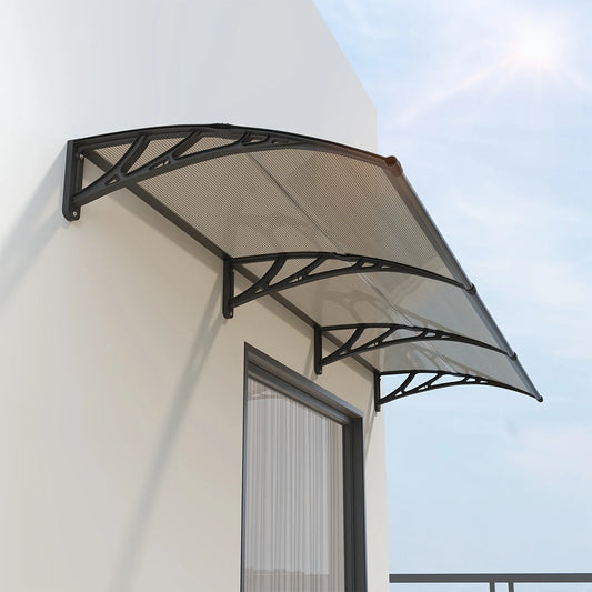 Toldo para puerta ventana UV lluvia nieve protección solar hoja hueca de policarbonato dosel exterior fácil de instalar