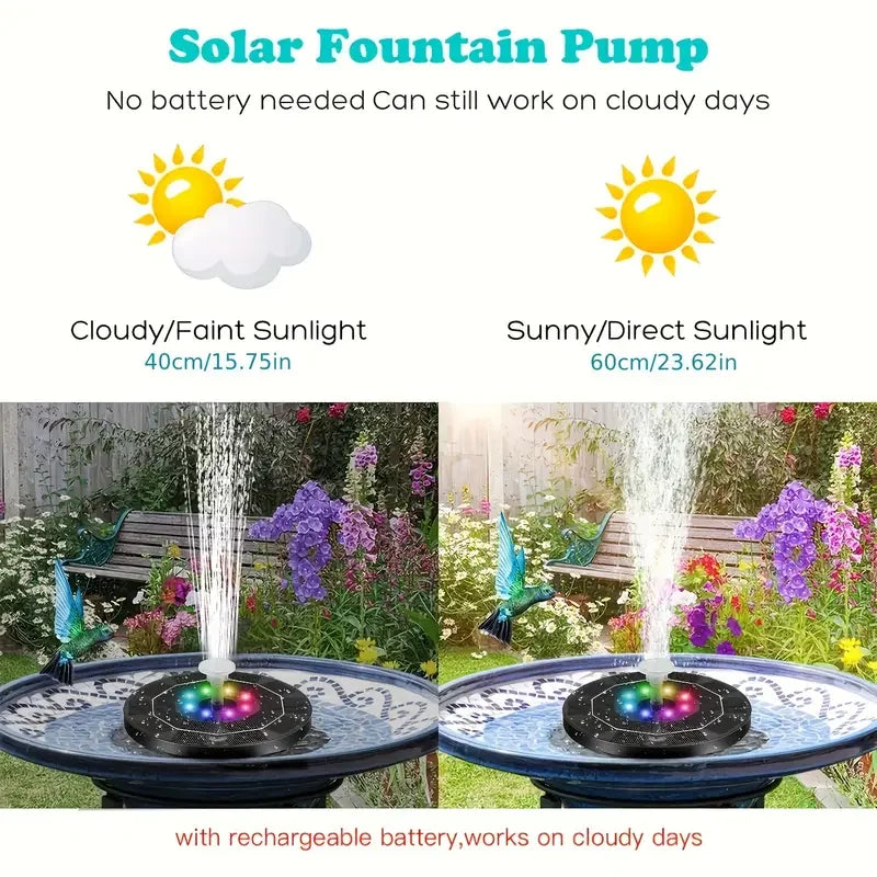 Bomba de fuente Solar LED de 3,5 W con 6 boquillas para estanque de baño de pájaros, acuario al aire libre, decoración de jardín, estanque, Patio, ciclismo acuático