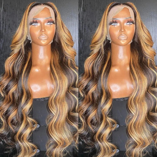 Peluca resaltada 100% cabello humano 13x6 Hd peluca Frontal de encaje 13x4 rubio miel cuerpo onda de encaje pelucas delanteras sin pegamento para mujer brasileña