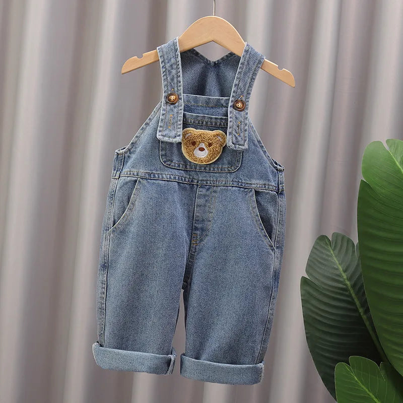 Monos de algodón suave para bebés, pantalones largos de dibujos animados para primavera y otoño, monos informales para niñas, ropa para niños, pantalones con tirantes
