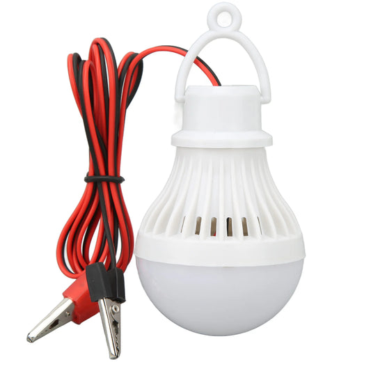 Linterna LED para tienda de campaña, bombilla de emergencia de plástico para exteriores con gancho para senderismo, pesca, bombilla colgante para tienda de campaña de 12V y 5W