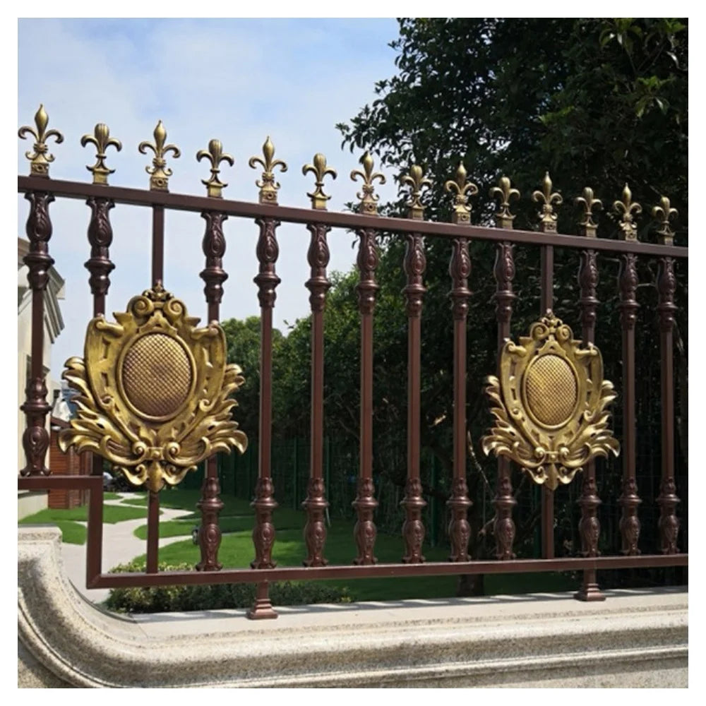 Venta al por mayor de paneles de valla de aluminio, puertas de entrada, paneles de valla de aluminio recubiertos en polvo de alta calidad para jardín