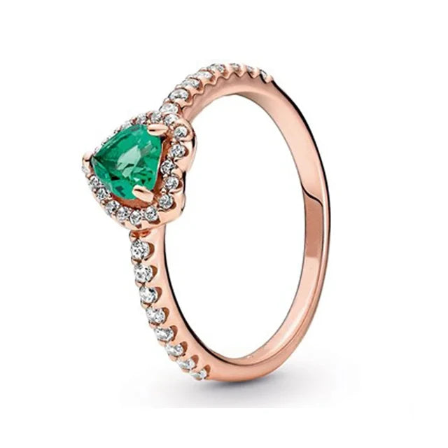 Tamaño europeo 6 7 8 9 anillos rojos, blancos y rosas para mujer, anillo de cristal de boda Original, accesorios de joyería de lujo, joyería de moda