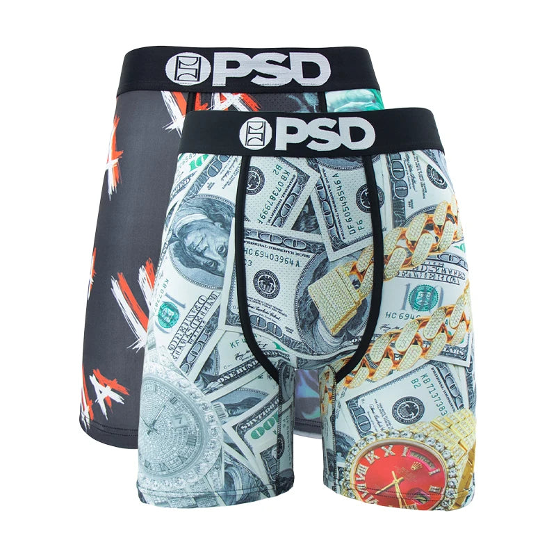 OZPSD, 2 uds., ropa interior para hombre, calzoncillos estampados transpirables para hombre, bragas para hombre de talla grande, Boxershorts sexis para nadar, Boxers para hombre, calzoncillos