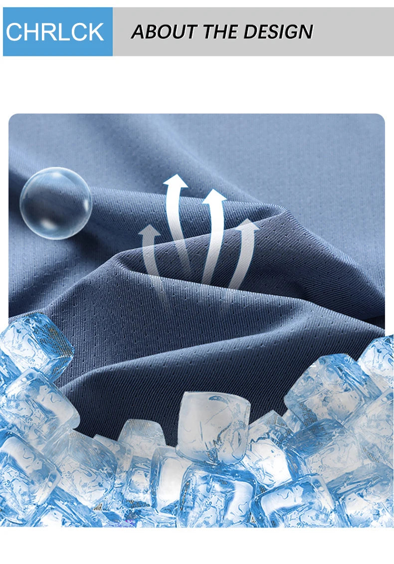 CHRLCK-camisetas de secado rÃ¡pido para correr para hombre, camisetas transpirables para senderismo y pesca, Camisa corta para deportes al aire libre de elasticidad suave, verano