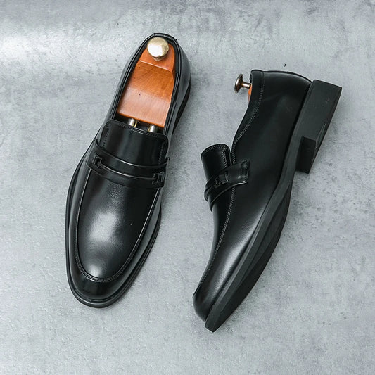 Mocasines casuales clÃ¡sicos para hombre, zapatos de conducciÃ³n, moda masculina, zapatos cÃ³modos de cuero para boda, zapatos de vestir negros de negocios