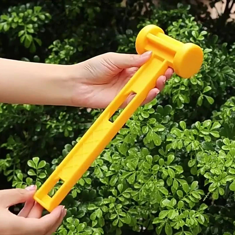 Martillo de camping amarillo, martillo para tienda de campaña, martillo de plástico, martillo portátil para tienda de campaña de plástico de doble cara, para exteriores, accesorio para tienda.