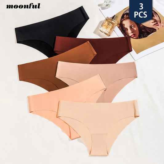 Conjunto de 3 uds de bragas sin costuras para mujer, ropa interior Sexy transpirable de cintura baja, bragas de seda sÃ³lidas, bragas invisibles sin costuras para mujer, calzones sin costura mujer