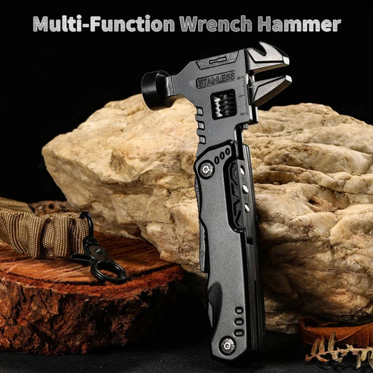 Nueva llave multifuncional, martillo, cuchillo, alicates, herramienta de supervivencia para acampar al aire libre, herramienta de ahorro de trabajo, cuchillo multiherramienta de acero inoxidable