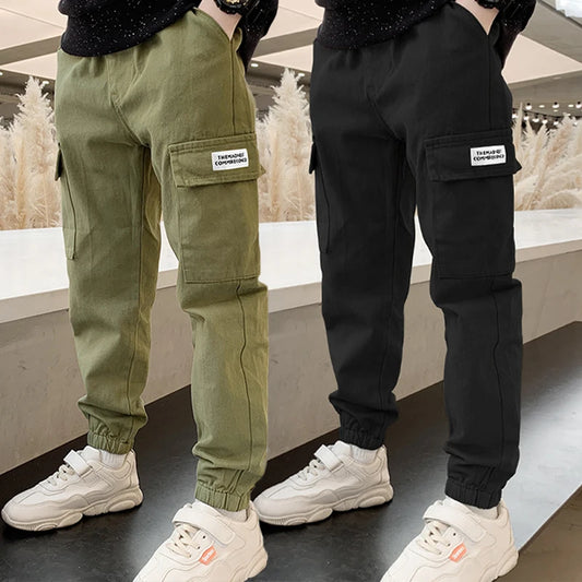 Primavera otoÃƒÂ±o niÃƒÂ±os moda guapo pantalones Cargo niÃƒÂ±os carta deportes pantalones adolescentes Casual pantalones de chÃƒÂ¡ndal finos 4-12 aÃƒÂ±os