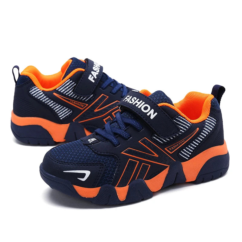 Zapatillas de deporte de moda para niños, zapatos deportivos transpirables de malla para correr, calzado ligero para caminar en la escuela