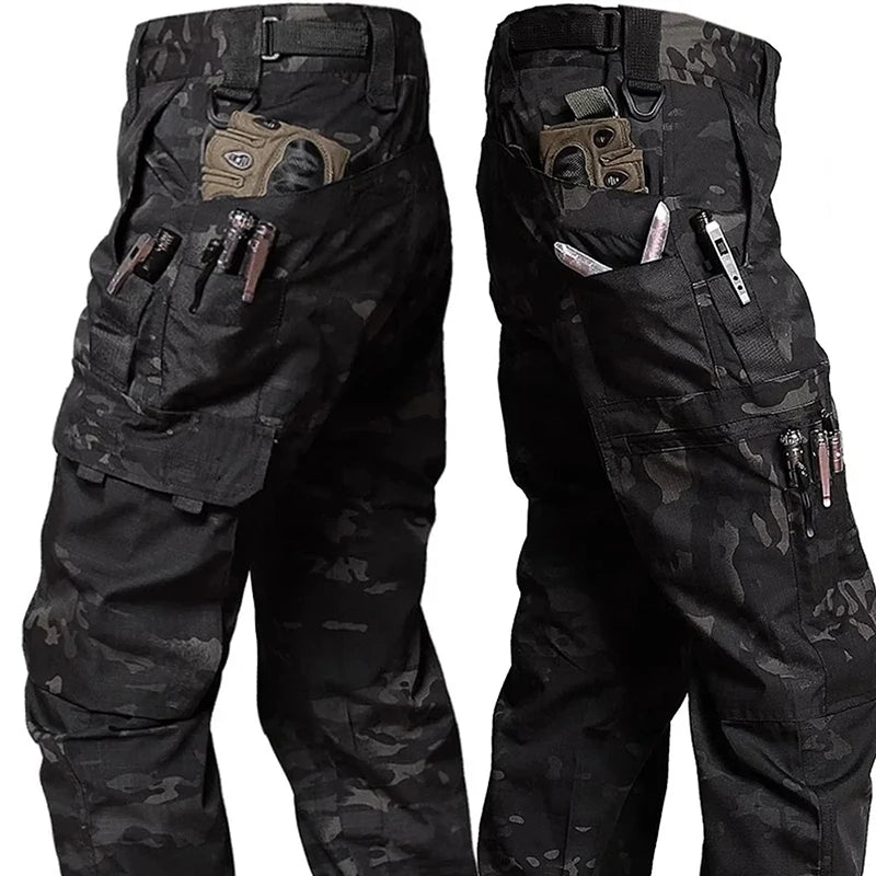 Nuevos pantalones de trabajo tácticos para hombre, pantalones Cargo para exteriores, pantalones impermeables con múltiples bolsillos, ropa de trabajo para exteriores para otoño y primavera, pantalones de senderismo