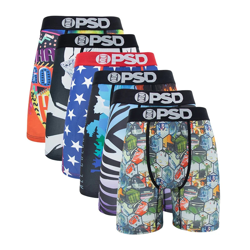 6 uds estampado de moda ropa interior para hombre Boxer Cueca bragas masculinas lencería calzoncillos para hombre Panty Boxershorts Sexy S-XXL