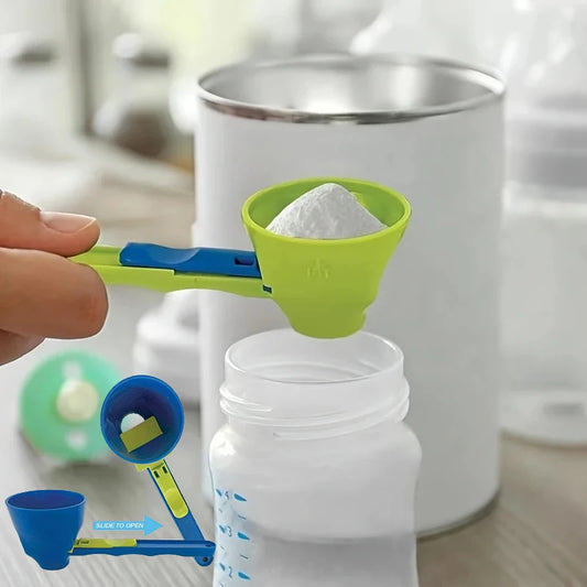 Cuchara de proteína en polvo sin desorden de material PP duradero: embudo deslizante para leche y suplementos, utensilio de cocina para todas las ocasiones