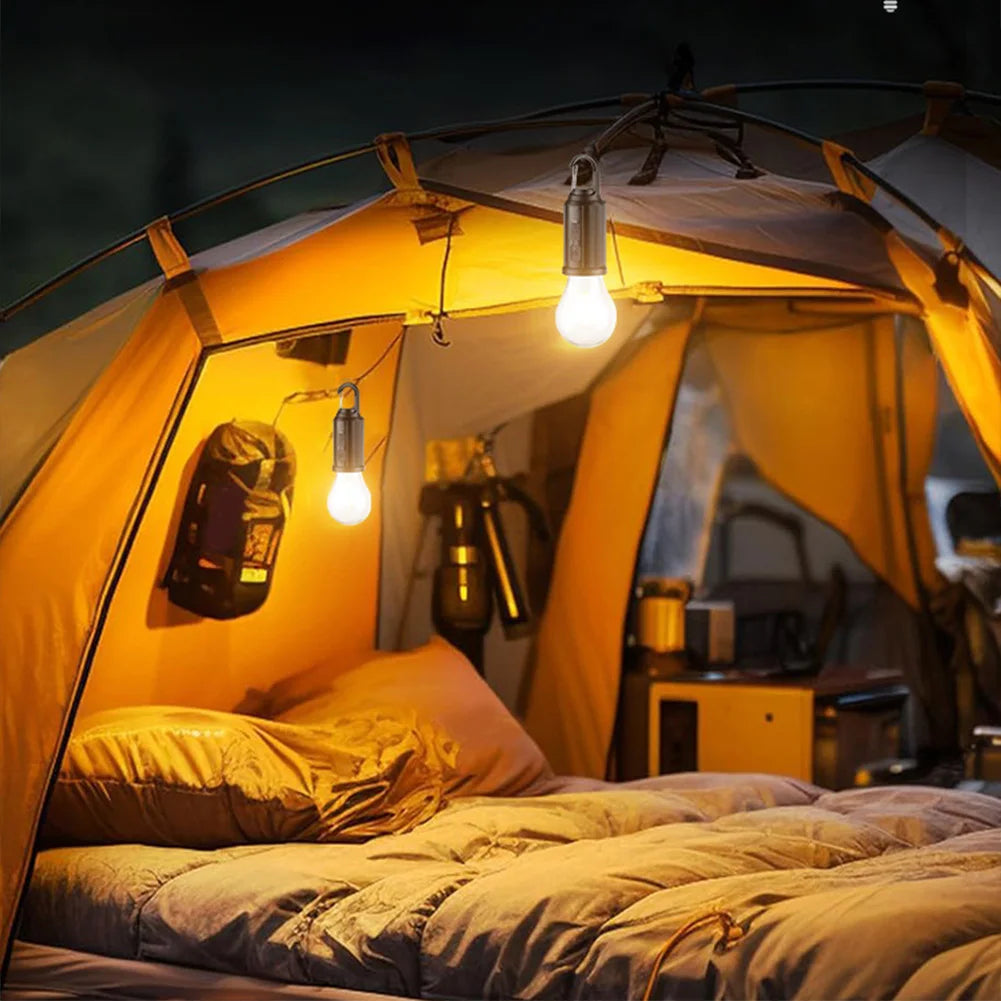 Linterna de iluminación LED con energía Solar, luz de tienda para exteriores con carga USB, impermeable, luz de ambiente para barbacoa, para acampar al aire libre, 2-5 uds.