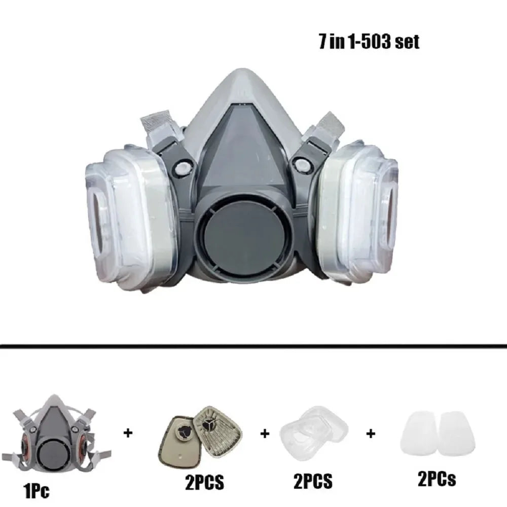 MÃƒÂ¡scara de Gas y polvo 6200, media cara con filtros de partÃƒÂ­culas 5N11, juego de gafas para trabajo Industrial, pintura en aerosol, molienda de decoraciÃƒÂ³n Ã¯Â»Â¿