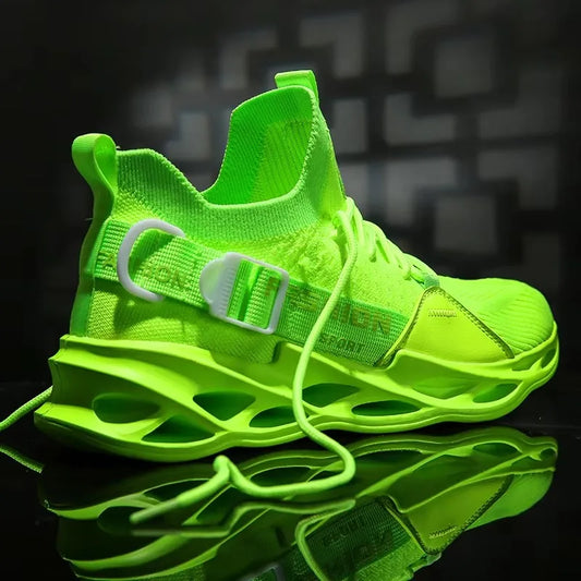 Zapatillas de deporte de malla para hombre, zapatos informales transpirables, Unisex, ligeros, suaves, suela gruesa, con agujeros, para parejas, zapatillas deportivas, zapatos de mujer