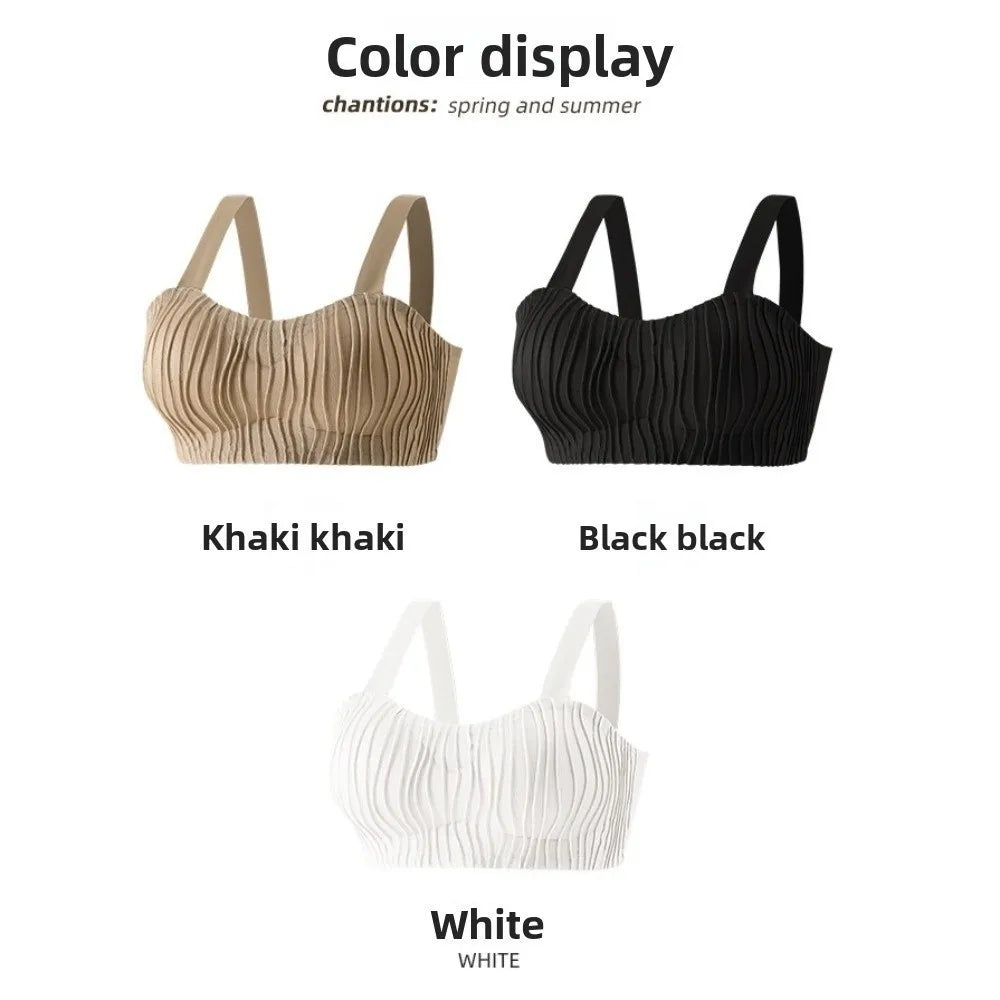 Wave Shape Wireless Deep V Bra Shockproof Anti-sagging Brassiere for Women Gathered Breasts Close-fitting Push Up Underwear