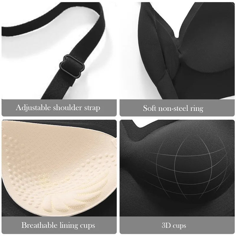 Sujetadores acolchados sin costuras ultrafinos para mujer, ropa interior de seda de hielo, lencería Sexy de pecho pequeño, Push Up, Tops de tubo Sexy, sujetador íntimo