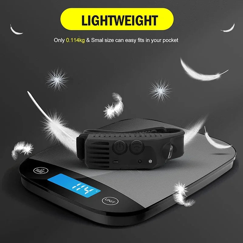 Nueva linterna frontal con Sensor LED recargable por USB, linterna XPE + COB para acampar, linterna impermeable para pesca, paquete de 3/2/1
