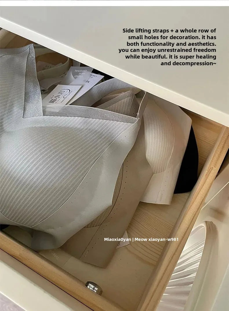 Sujetadores suaves y cómodos para mujer, ropa interior de nailon de apoyo ajustada al aire, sujetador elástico lateral con retroceso cero, ropa interior para mujer