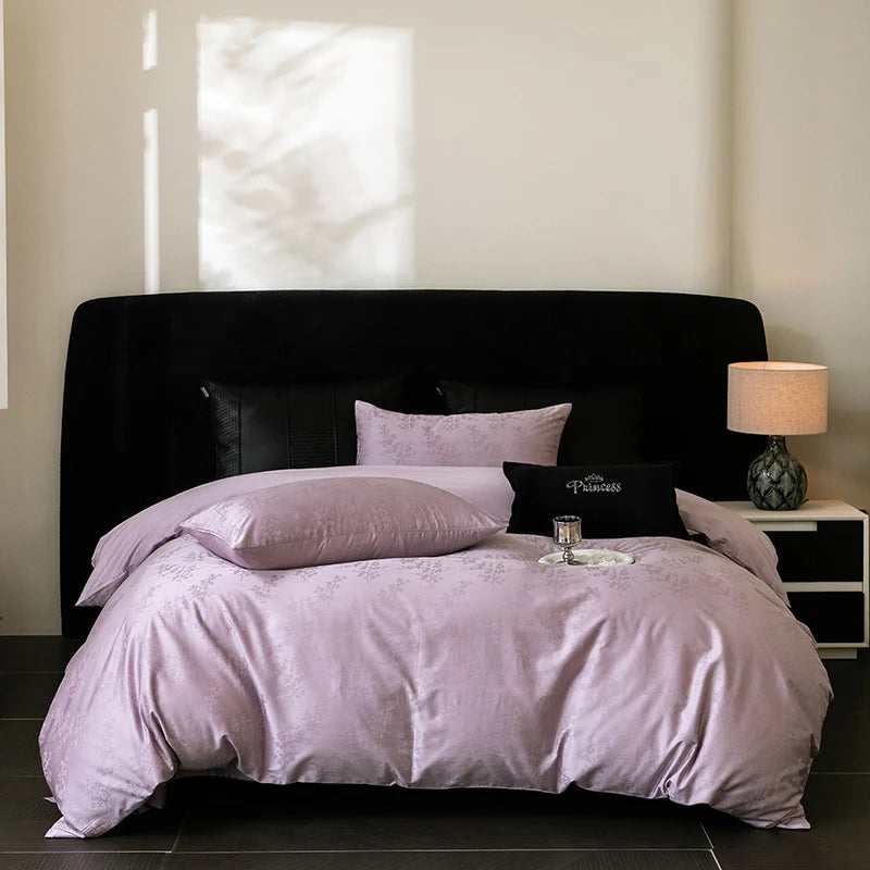 Nuevos juegos de cama de lujo 2025 100% algodón: fibra larga, alta densidad, jacquard satinado, cama de 1,5 m/1,8 m