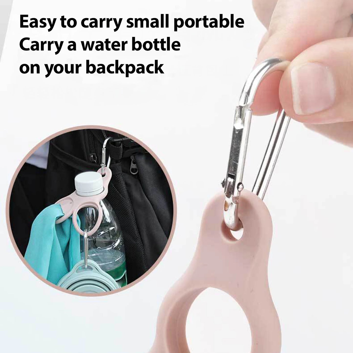 Mosquetón portátil 3 en 1, gancho de silicona duradero para acampar, viajes en bicicleta, supervivencia salvaje, pesca, ganchos para mochila al aire libre, 1/2/5 Uds.