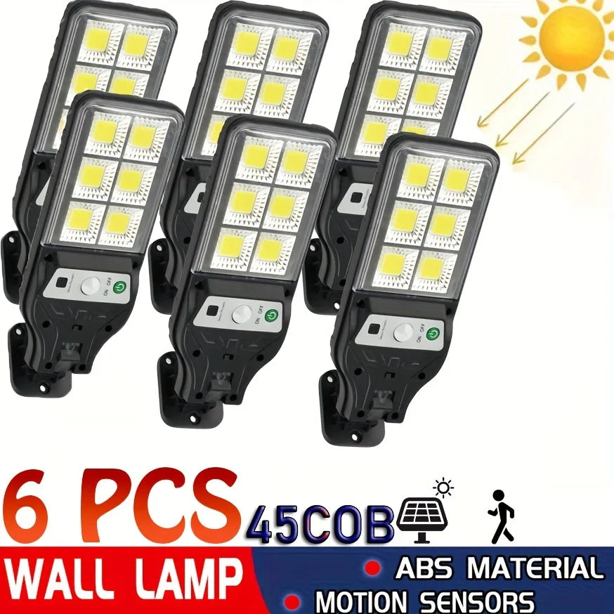 LÃƒÂ¡mpara Solar de pared con Sensor de movimiento para exteriores, modo de iluminaciÃƒÂ³n, 9 rejillas, Cob, iluminaciÃƒÂ³n de camino de patio y jardÃƒÂ­n