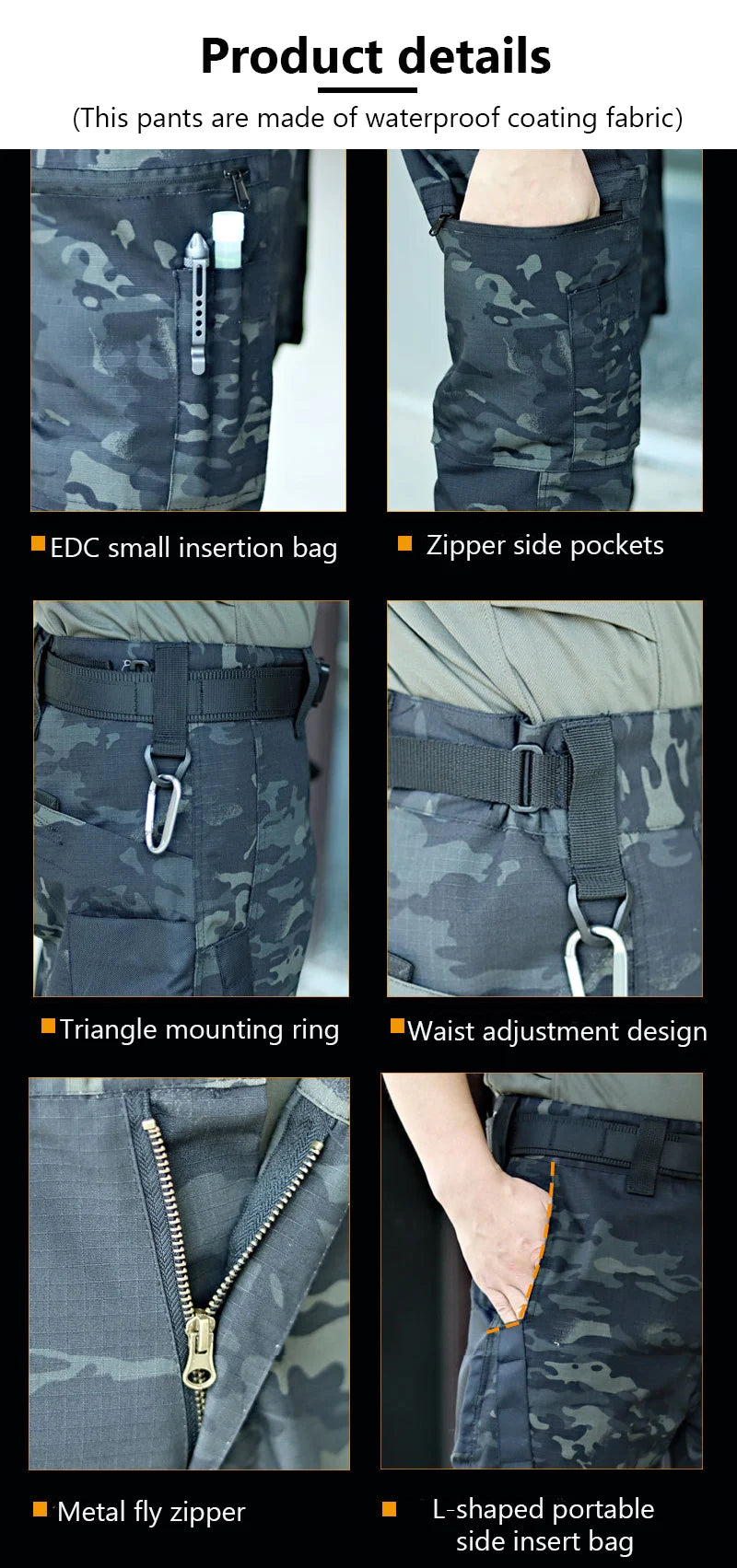 Nuevos pantalones de trabajo tácticos para hombre, pantalones Cargo para exteriores, pantalones impermeables con múltiples bolsillos, ropa de trabajo para exteriores para otoño y primavera, pantalones de senderismo