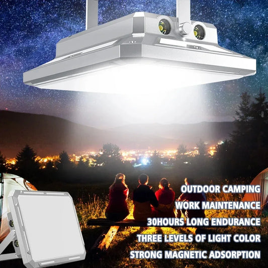 Luz LED para tienda de campaña, reflector recargable, iluminación de emergencia para exteriores de alta potencia, lámparas de noche colgantes portátiles impermeables