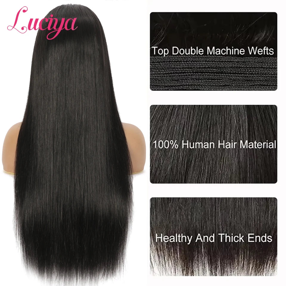 Pelucas sin pegamento Pull Go con cordón elástico 250% recto 13x6 HD pelucas frontales de encaje separación Max peluca de cabello humano Frontal de encaje completo